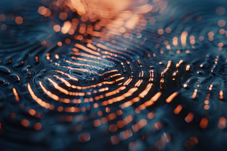 Abstract metallic texture glowing with warm light forming a textured and modern backgroundの素材