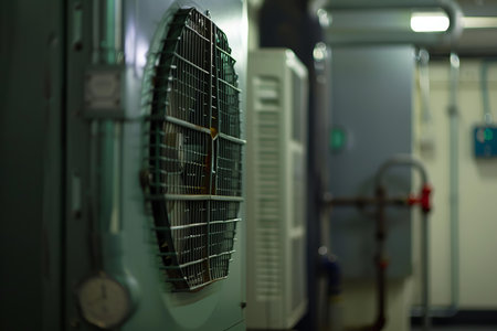 Large air conditioning system cooling a server room in a data centerの素材