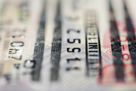 Showing the security features of an identity documentの素材