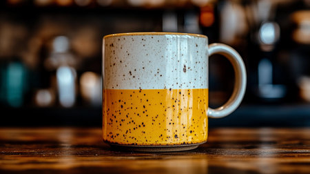 Coffee cup on the bar counter in a pub or restaurantの素材