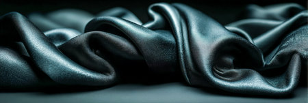 Texture, background, pattern. Silk fabric is dark blue. It has a smooth matte finish. It has a slight sheen.の素材