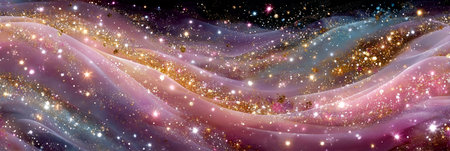 Abstract space background with stars and nebula. 3d illustration.の素材