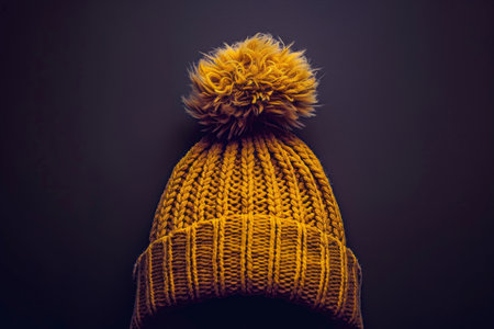 Isolated winter hat with knitted textures on neutral background for professional stock imageryの素材