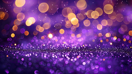 Elegant purple glitter background with shimmering particles and dreamy bokeh for luxury designの素材