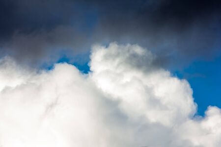 pre-stormy sky in the village in springの写真素材