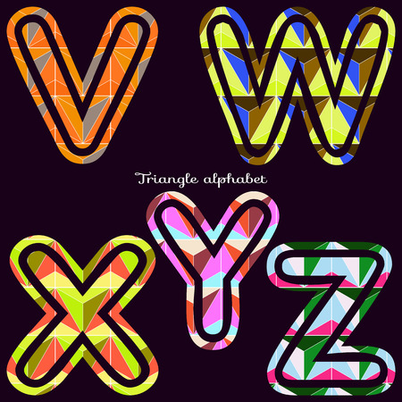 Abstract polygonal triangular alphabet A,B, C. Creative colorful font.
Set of multicolored modern design elements of abc for your projects. Vectorのイラスト素材
