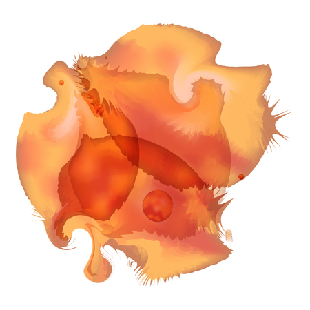 Colorful abstract watercolor stain with splashes and spatters isolated on white background. Hand painted background. Text template.のイラスト素材