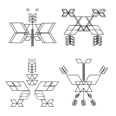 Sacred geometry. Vector graphic symbols and elementsのイラスト素材