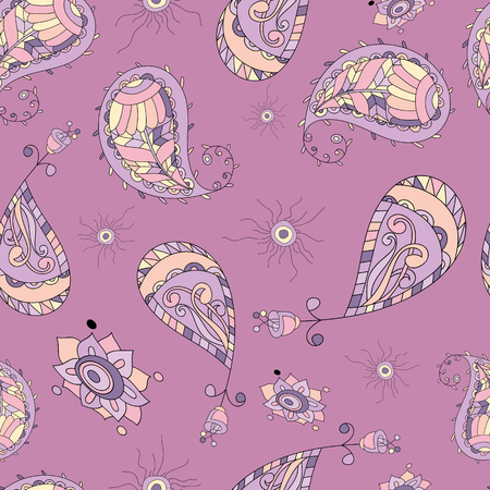 Seamless oriental ornamental pattern picture with print cucumbers. Vectorのイラスト素材