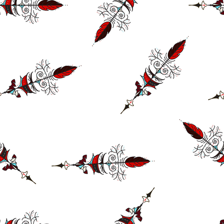 Vector colorful arrows. Seamless pattern, background hand drawn backgroundillustrationのイラスト素材