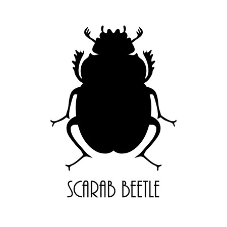 Black beetle, egyptian symbol, logo template. Lady bug logo. Vectorのイラスト素材