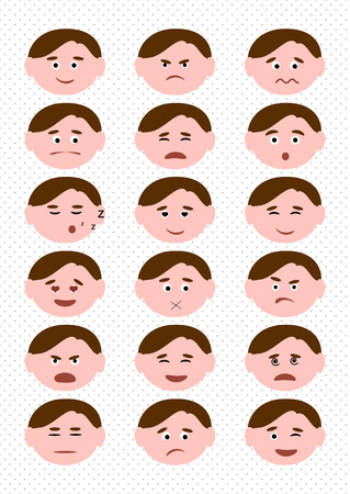 Set of faces with various emotion.のイラスト素材