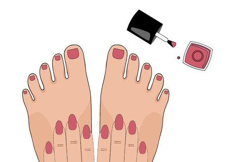Manicure and pedicure. Beauty. illustrationのイラスト素材