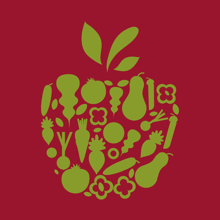 Vector healthy organic food labels for restaurants, cafe. Concept of healthy lifestyle, weight lossのイラスト素材