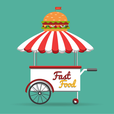 Vector food menu flyer. Flat style. Food truck festival, menu food brochure.のイラスト素材