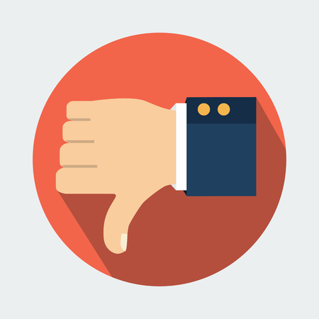 Thumb down vector icon. Isolated on a background. Dislike symbol. Vector illustrationのイラスト素材