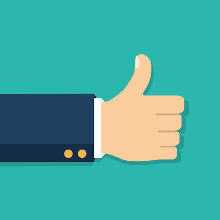Thumb Up vector icon. Isolated on a background. Like symbol. Vector illustrationのイラスト素材