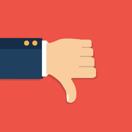Thumb down vector icon. Isolated on a background. Dislike symbol. Vector illustrationのイラスト素材