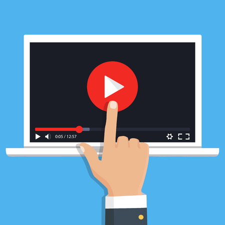 Online video concept. Internet video illustration. Online learning concept. Streaming video. Vectorのイラスト素材