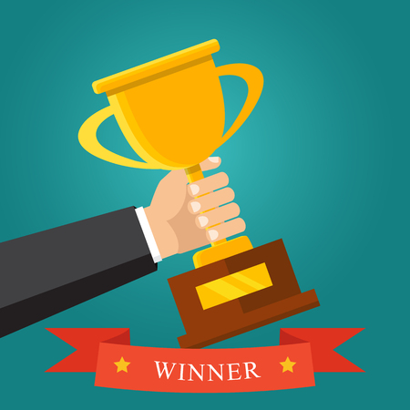 Championship and leadership isolated illustration. First place winner concept. Vector.のイラスト素材