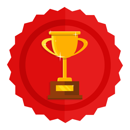 Championship and leadership isolated illustration. First place winner concept. Vector. Champion trophy flat icon. Golden winner cup.
のイラスト素材