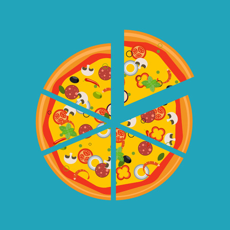 Vector Illustration. Isolated pizza, traditional ingredients for the pizza.のイラスト素材