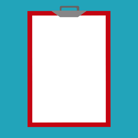Vector illustration isolated on background. Clipboard and white  blank sheet of paper.のイラスト素材
