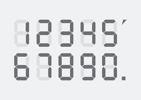 Digital numbers setのイラスト素材