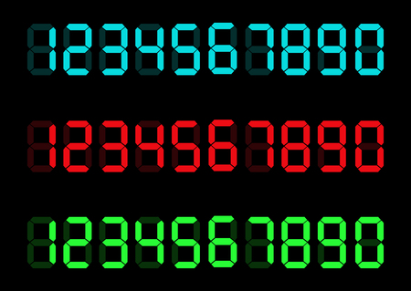 Digital numbers setのイラスト素材