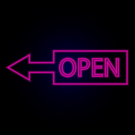 Open neon signのイラスト素材