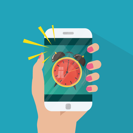 Phone with app alarm clockのイラスト素材