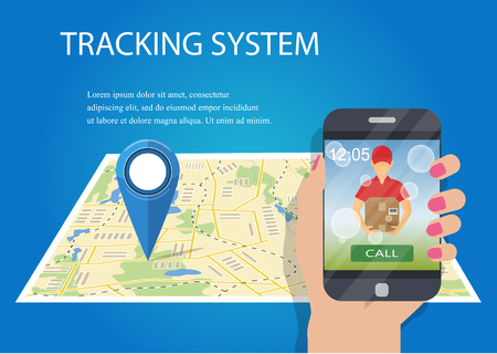 Order tracking app conceptのイラスト素材