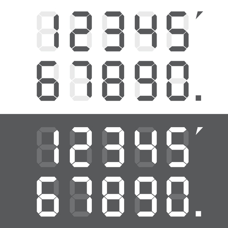 Calculator digital numbers. Digital numbers set. Vector illustration のイラスト素材