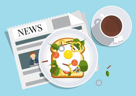 Breakfast on the table, good morning concept. Vectorのイラスト素材