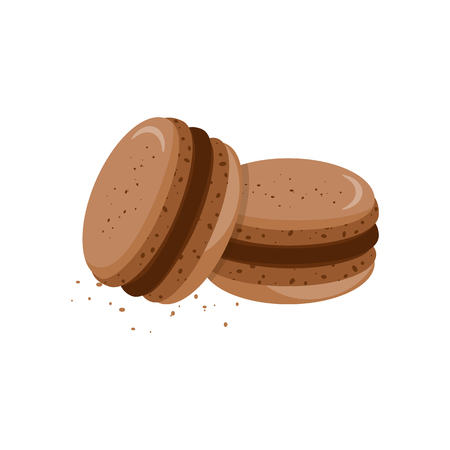 Bakery Vector illustration. Sweets, macaroons of different taste.のイラスト素材