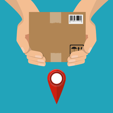 Hand and parcel. Delivery concept. Vector illustratioのイラスト素材