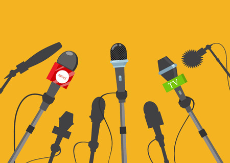 Hot news, mass media concept. Vector illustrationのイラスト素材