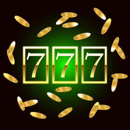 Vector illustration. Big win slots 777 for banner casino jackpot.のイラスト素材