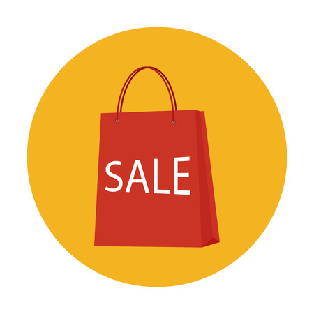 Discount and shopping concept. Vector. Hand holding a sale badge.のイラスト素材
