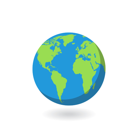 World map isolated on white background. Earth, globe icon. Vectorのイラスト素材