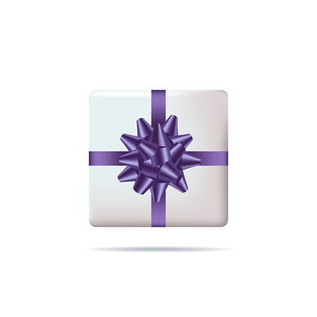 Set of colorful gift boxes with bows and ribbons isolated on background. Vector illustrationのイラスト素材