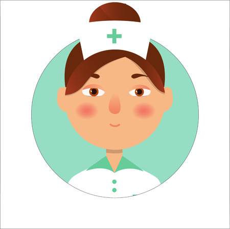 A nurse in uniform. Icon, avatar. Vector illustrationのイラスト素材