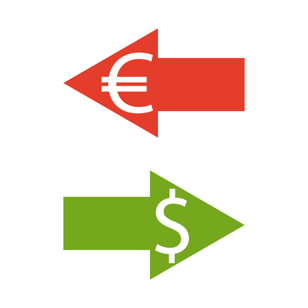 Money currency convert,  icon. Euro and dollar currency. Vectorのイラスト素材