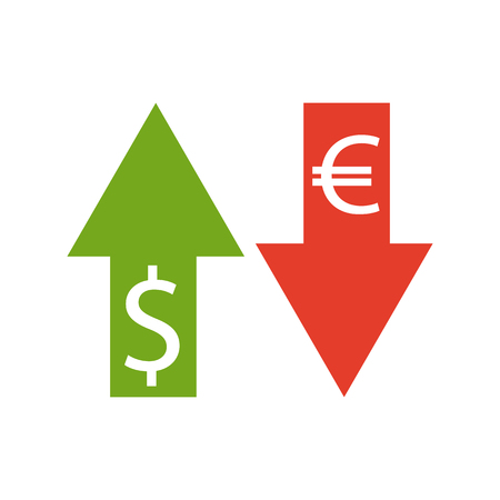 Money currency convert,  icon. Euro and dollar currency. Vectorのイラスト素材