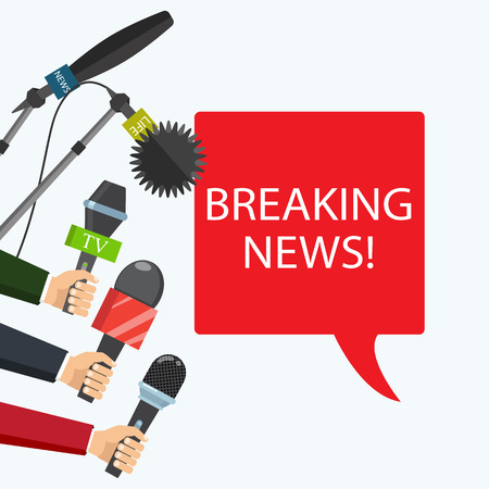 Breaking news live concept. Vector illustration.のイラスト素材