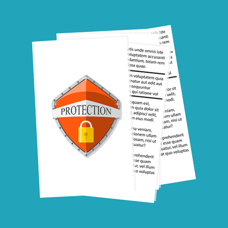 Document protection concept. Privacy, security idea. Vector illustrationのイラスト素材