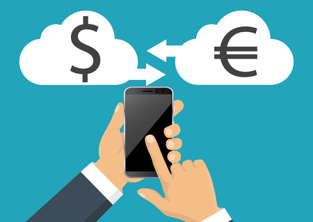 Money currency convert,  icon. Euro and dollar currency. Vectorのイラスト素材