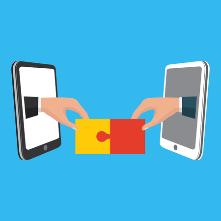 Handshake, business partnership. Symbol of success deal, happy business partnership, agreement. Flat design isolated on background. Vector illustration.のイラスト素材