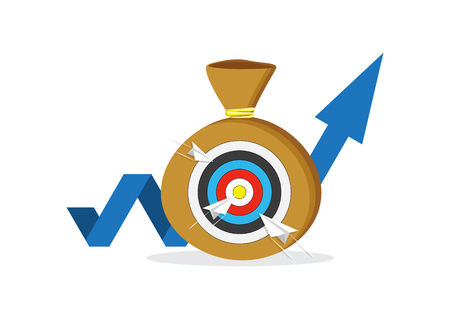 Business targeting concept. Strategy, project management. Vector iconのイラスト素材