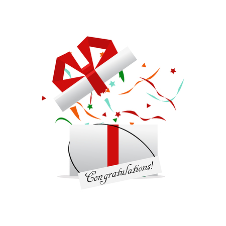 Opened gift box, surprise, birthday, holiday concept. Vectorのイラスト素材